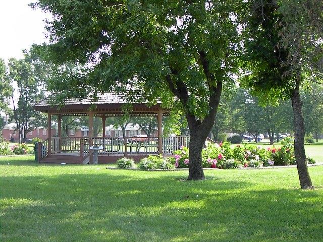 A picturesque gazebo located in a park